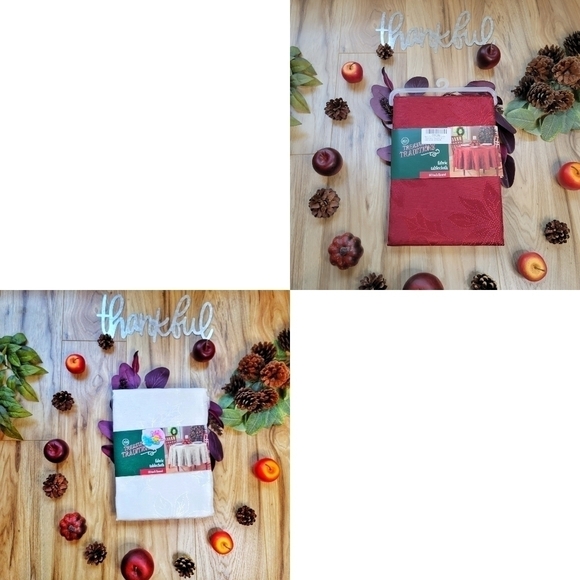 Winter Wonderlane Other - Red or Ivory Poinsettia 60" Round Tablecloths